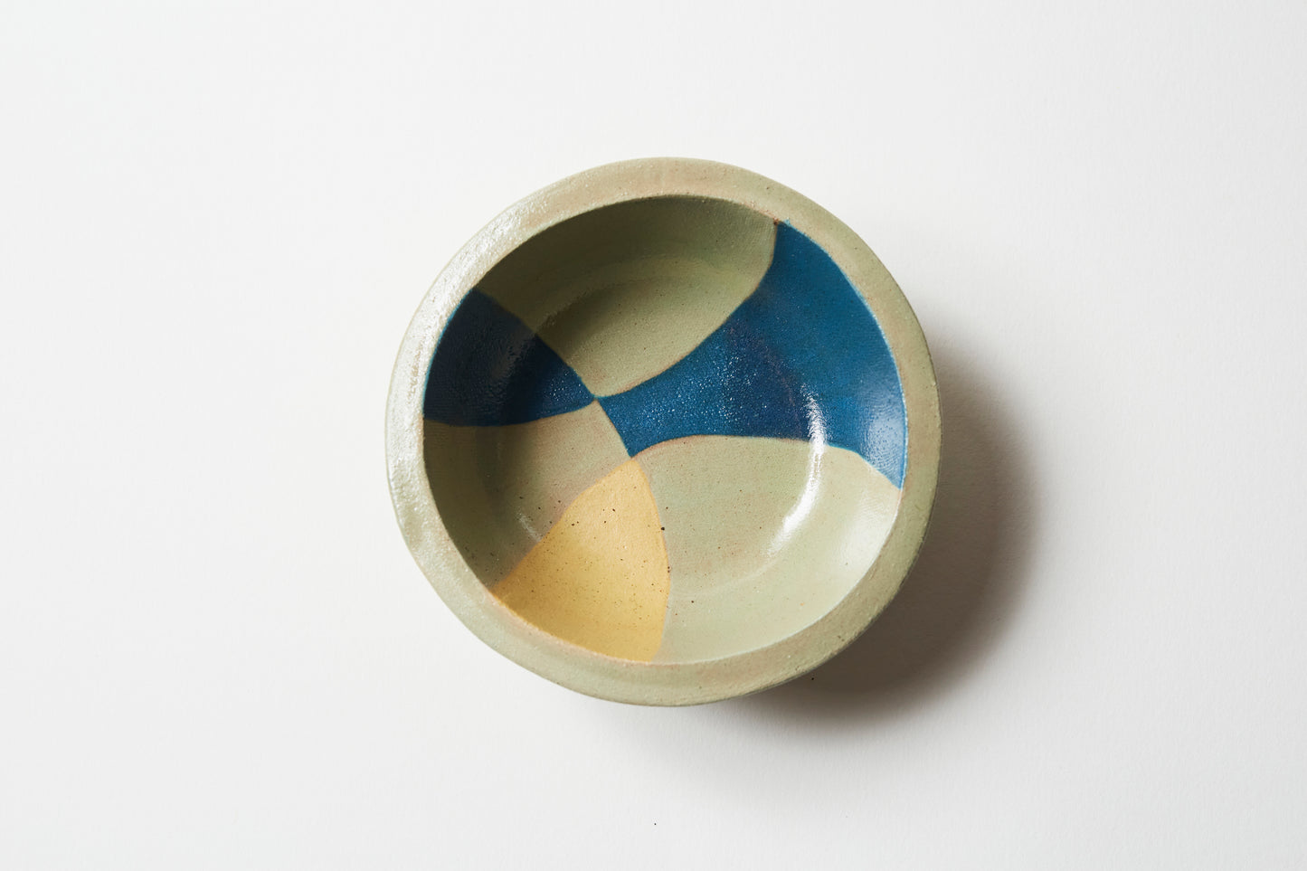 Dipping bowl / Tea light holder - Mustard/Teal/Off-white (single)