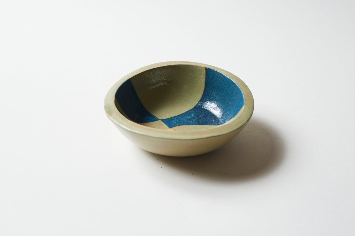 Dipping bowl / Tea light holder - Mustard/Teal/Off-white (single)