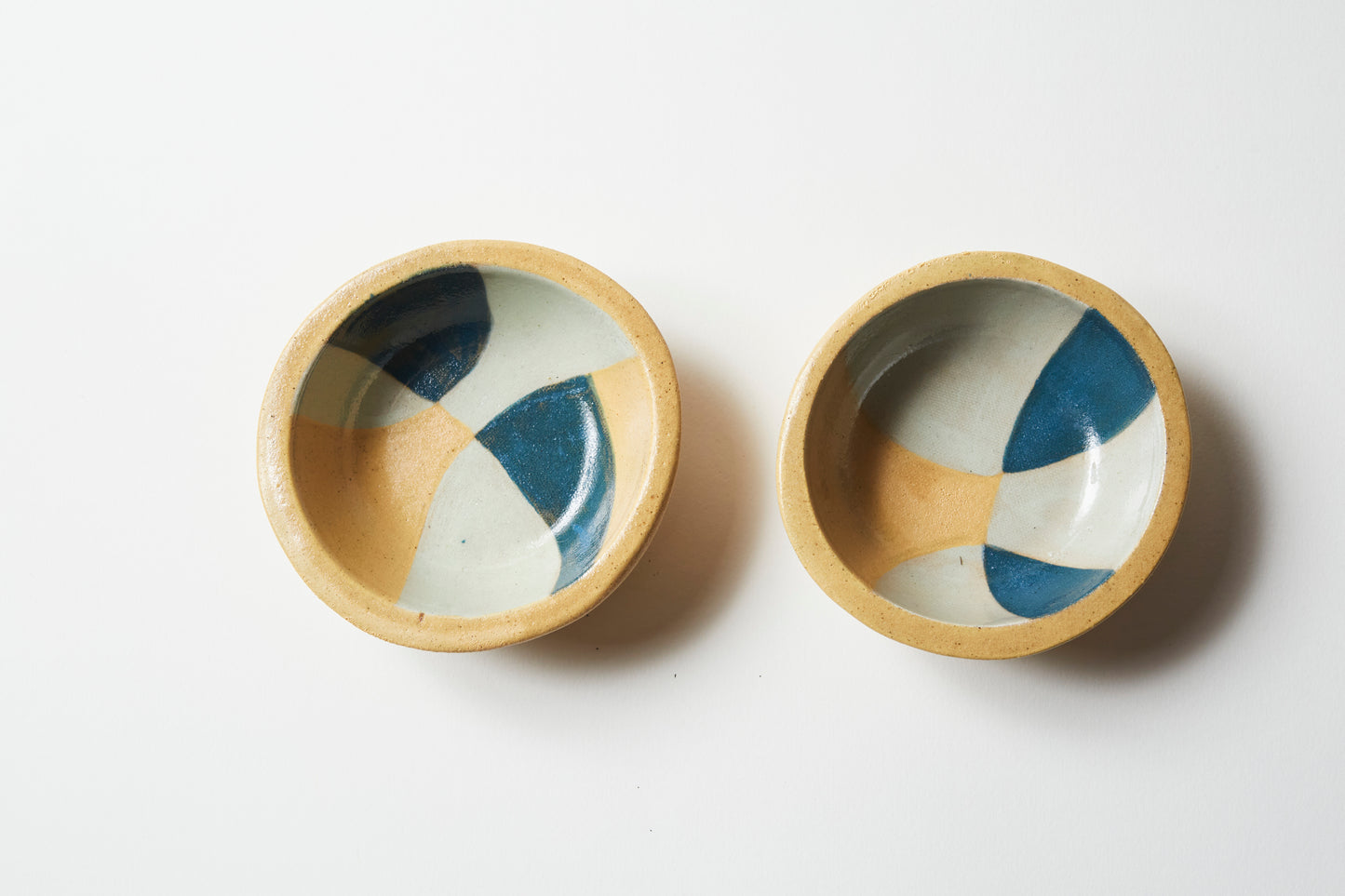 Dipping bowl / Tea light holder - Mustard/Teal 3 colour (set of 2)