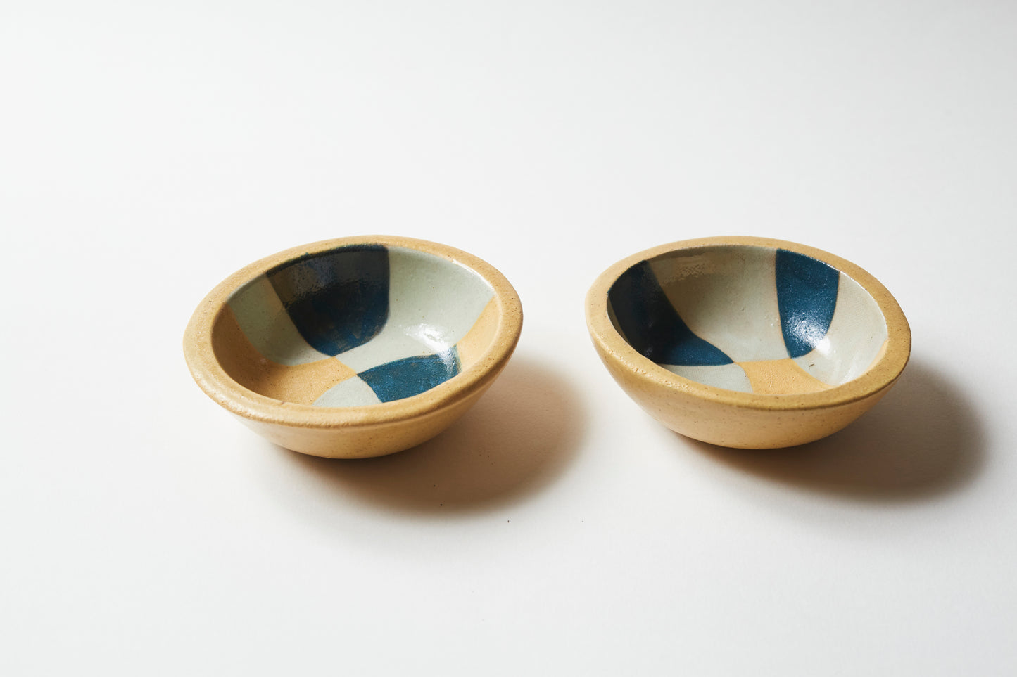 Dipping bowl / Tea light holder - Mustard/Teal 3 colour (set of 2)