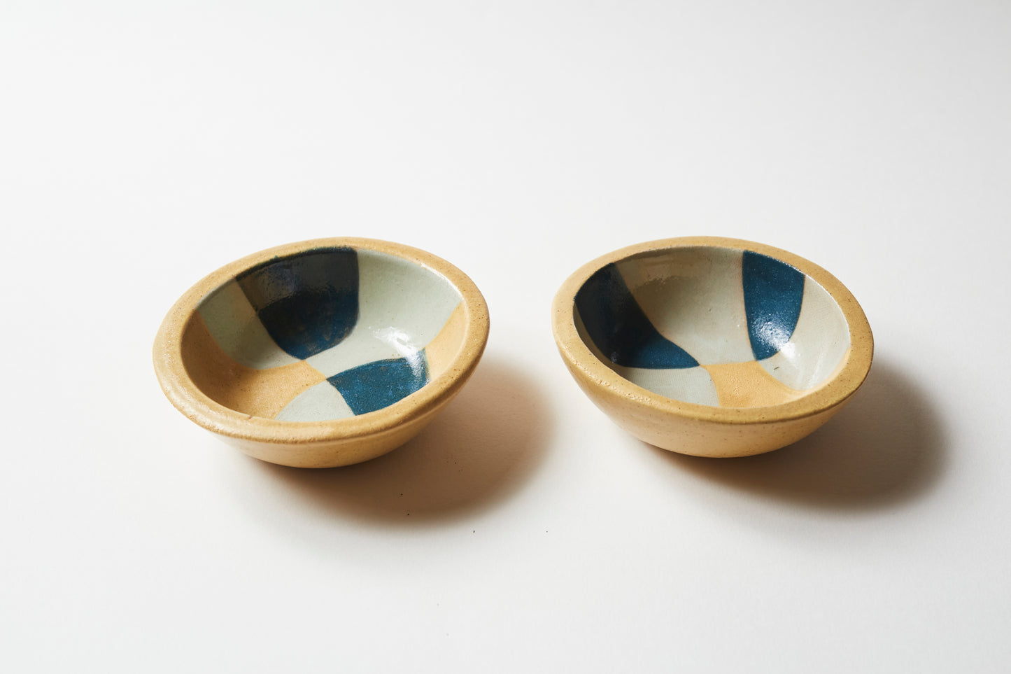 Dipping bowl / Tea light holder - Mustard/Teal 3 colour (set of 2)