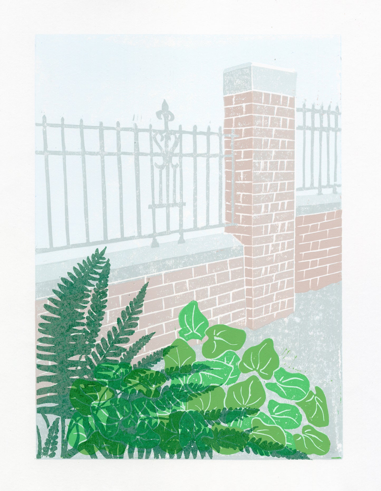 Front Wall - Lino Print