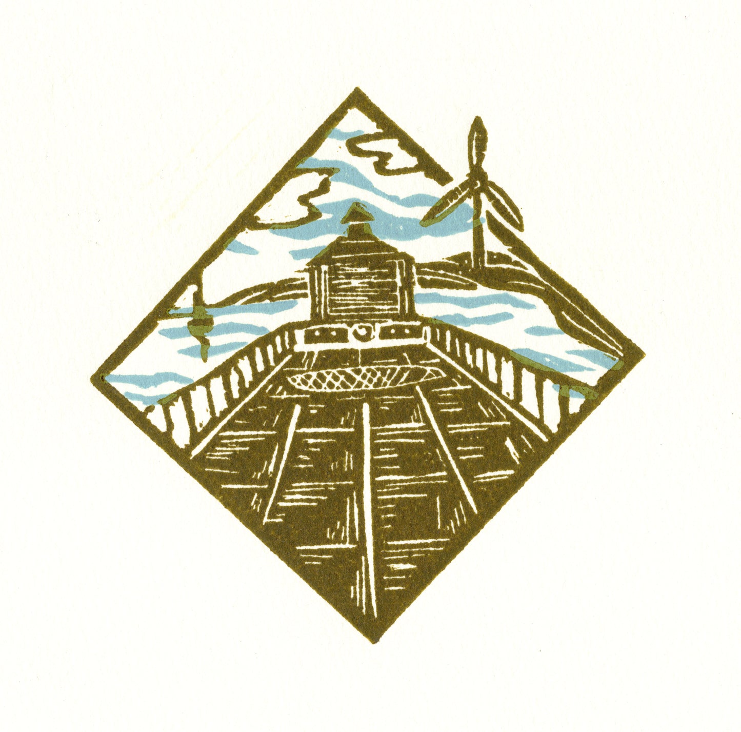 Erith Pier - Lino Print