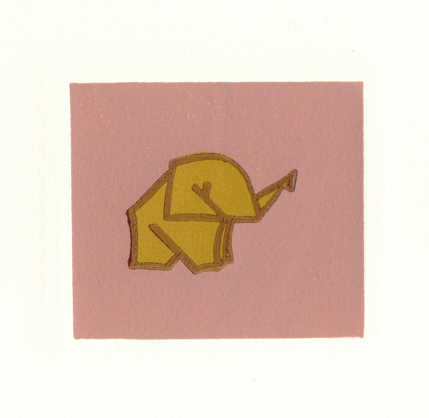 Origami Elephant - Orange on Pink